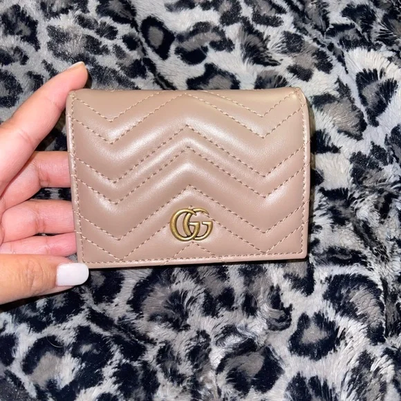 Gucci Card Case Wallet Gucci Dusty Pink Wallet Dusty Pink Leather